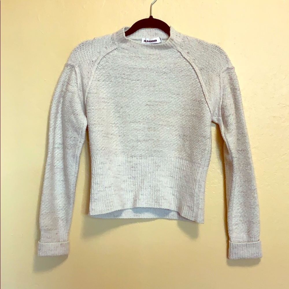 Jill Sander Cream Wool Modern Sweater